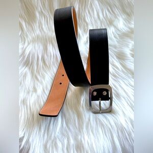 BRAVE Leather - Black Pebbled Leather Silver Buckle